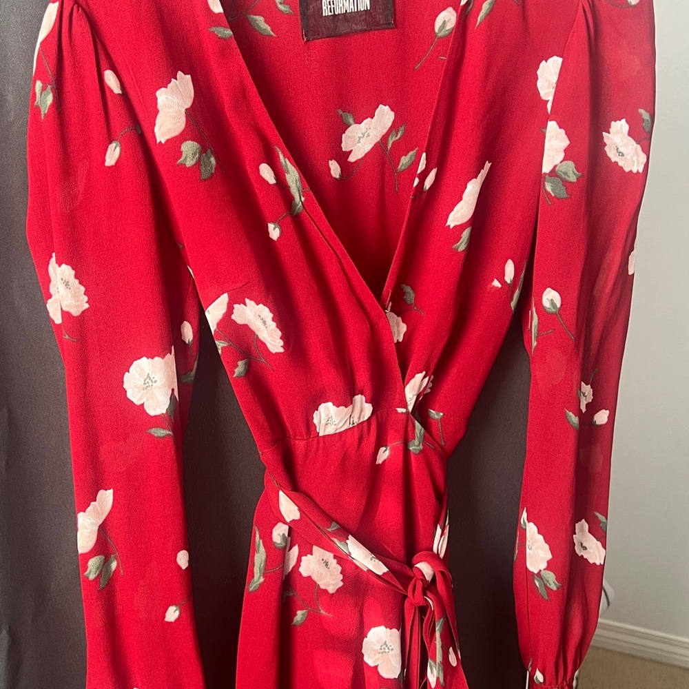 Reformation Red Floral Dress - Picture 2 of 7